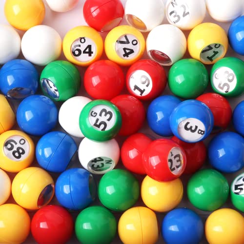 GSE 7/8 Zoll mehrfarbige Kunststoff-Ersatz-Bingo-Bälle mit leicht lesbarem Fenster für Partys, Bingo-Nächte, Preis-Raffles Cover