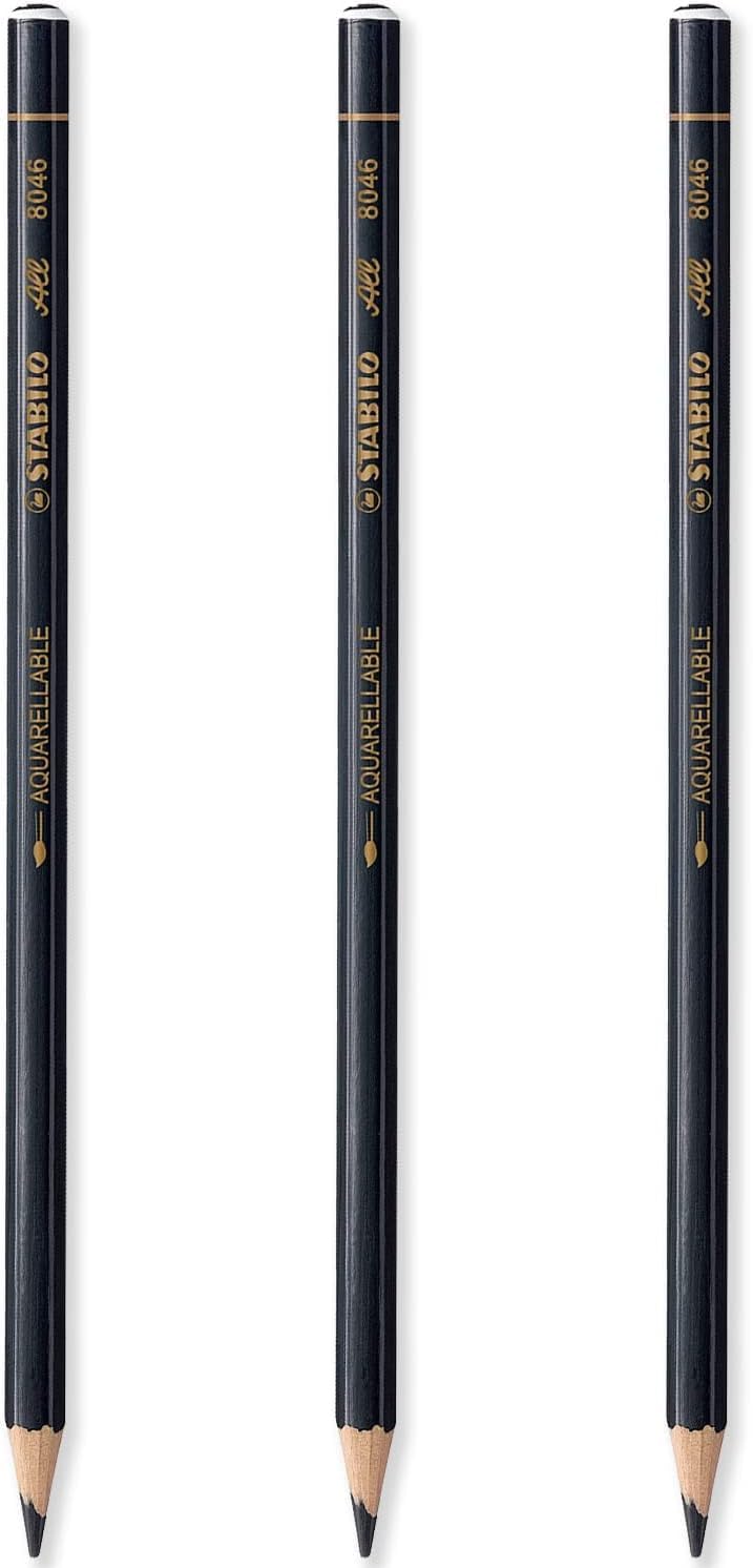 STABILO All Watercolour Effect Pencil - Black (5), 1 Count (Pack of 5) - Image 3