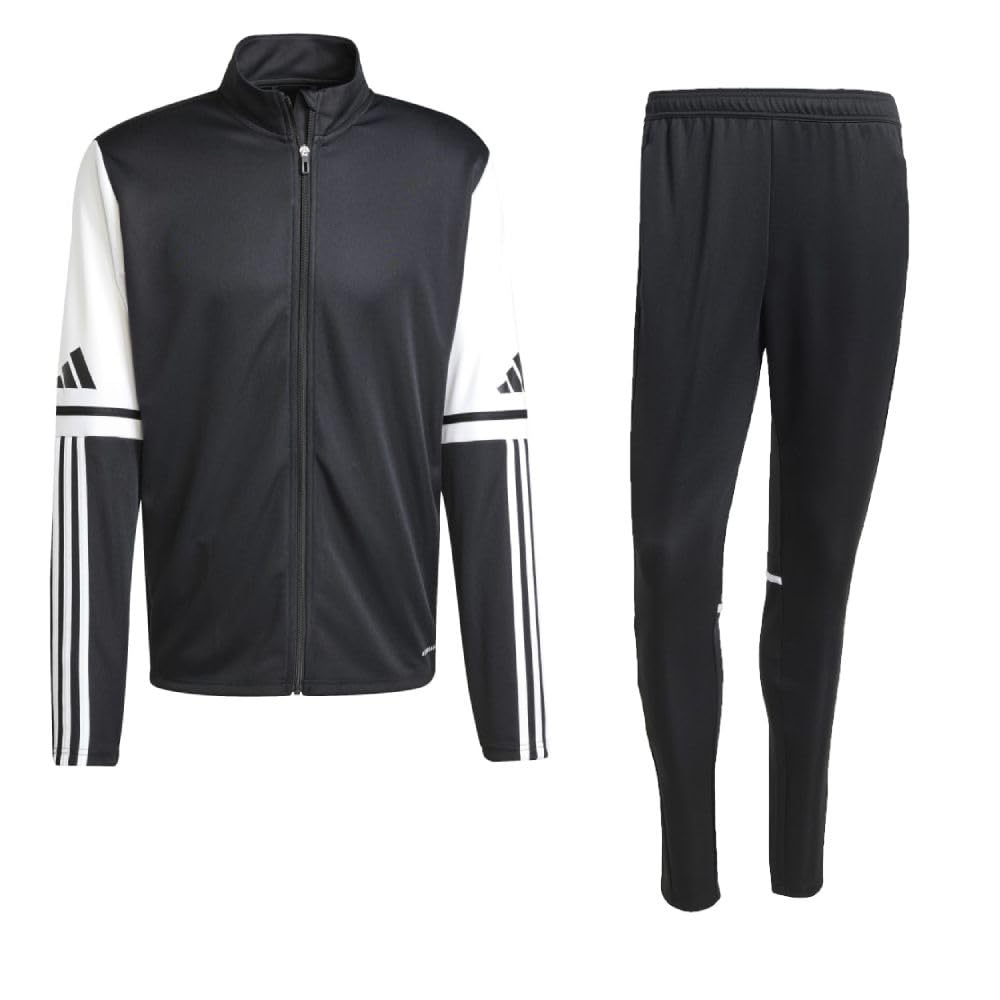 Addias Trainingsanzug Herren schwarz weiß Squadra 25 Gr/3XL - Sportbekleidung Set
