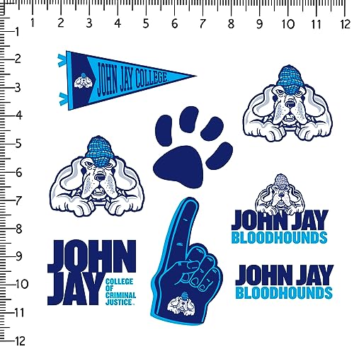 Image of John Jay College of Criminal Justice 8ct Vinyl Large Deluxe Stickers Variety Pack - Laptop, Water Bottle, Scrapbooking, Tablet, Skateboard, Indoor /Outdoor - Set of 8