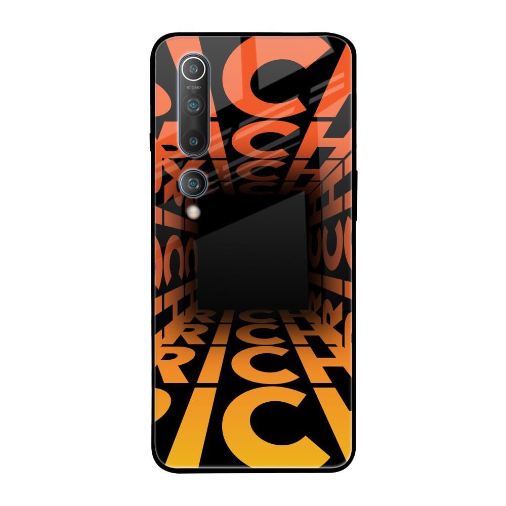 Hocopoco Printed Tempered Glass Back Case Cover Compatible with Mi 10 - Eye Twister Illusion Real Glass case