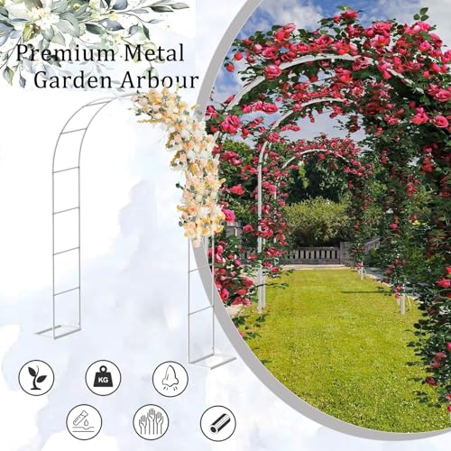 Pergola blanche de jardin robuste contre vent et intempéries