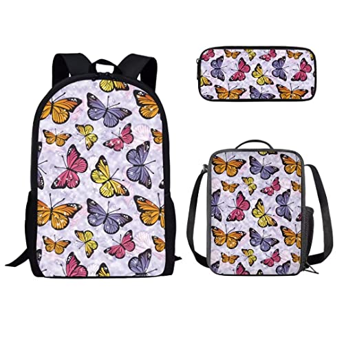 Sac à dos d'école étanche papillon fini les cahiers mouillés pour fille