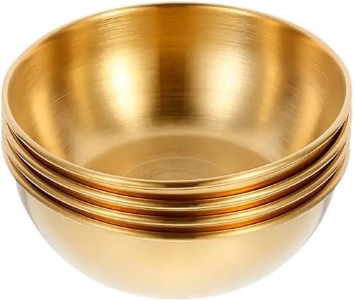 Miniatura 3 de Cuenco dorado, cuencos dorados de acero inoxidable para salsas, platos de salsa de acero inoxidable, para salsas, vinagre, aceite, sal, jengibre