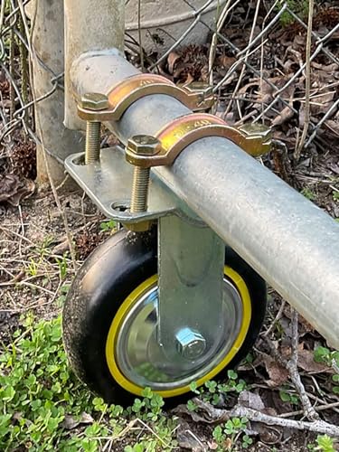 Image of Gate Wheels for Metal Tube Gate - 2 Pack 6 inch Farm Gate Wheel for Metal Swing Gate Fence Support