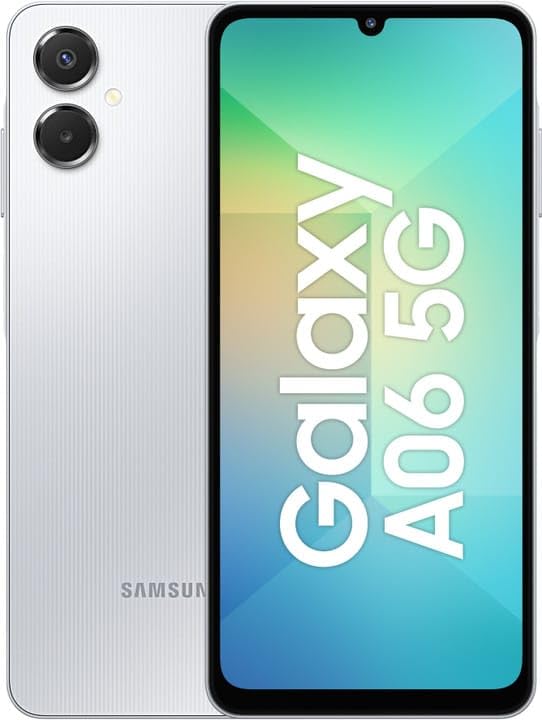 Image of Samsung Galaxy A06 5G Light Gray 4GB RAM 64GB ROM with 6.7 inch HD Plus 90Hz Display, 50MP Dual Camera, 8MP Front Camera, MTK D6300 Processor, 5000mAh Battery, Side Fingerprint, One UI 7.0
