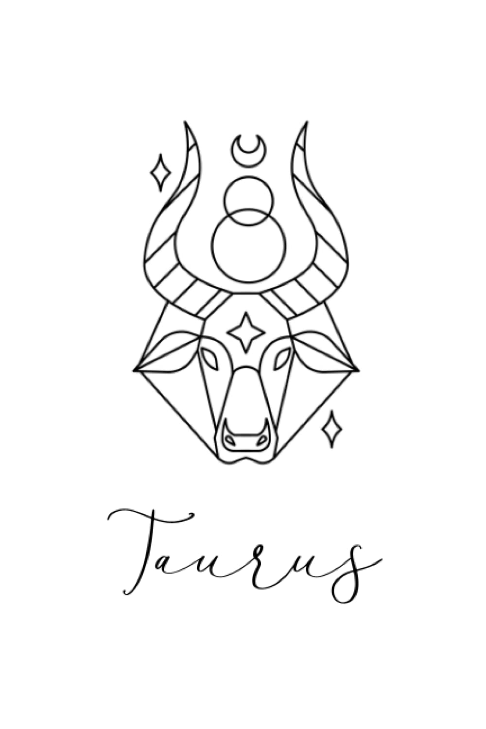 Taurus: Line Art Astrology Zodiac Sign Minimalist Journal, Notebook, Diary: College Ruled, 6x9 (Line Art Zodiac)
