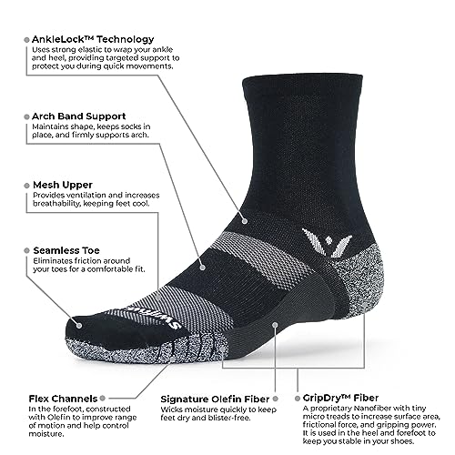 Image of Swiftwick- FLITE XT FIVE Running & Golf Socks, Fitness, Ultimate Stability, Non-Slip Crew Socks