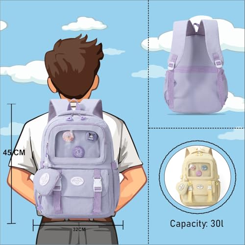 Image of Tinttot 30 Litre, Japanese Korean Style Capybara Niche College Students Light weight School bag Women's Travel Backpack