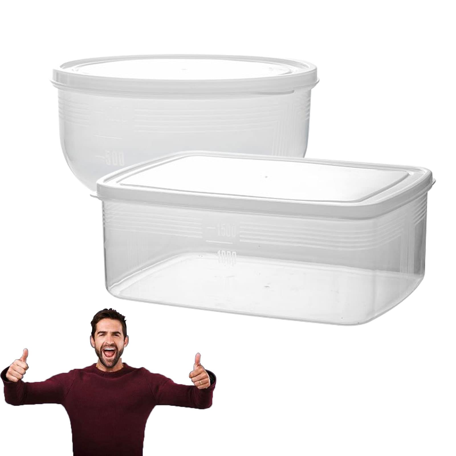 Caja De Almacenamiento del Refrigerador,barandilla Alta Caja De Almacenamiento con Tapa,Apto para Nevera Cocina Despensa Armarios Encimeras Cosméticos (B)