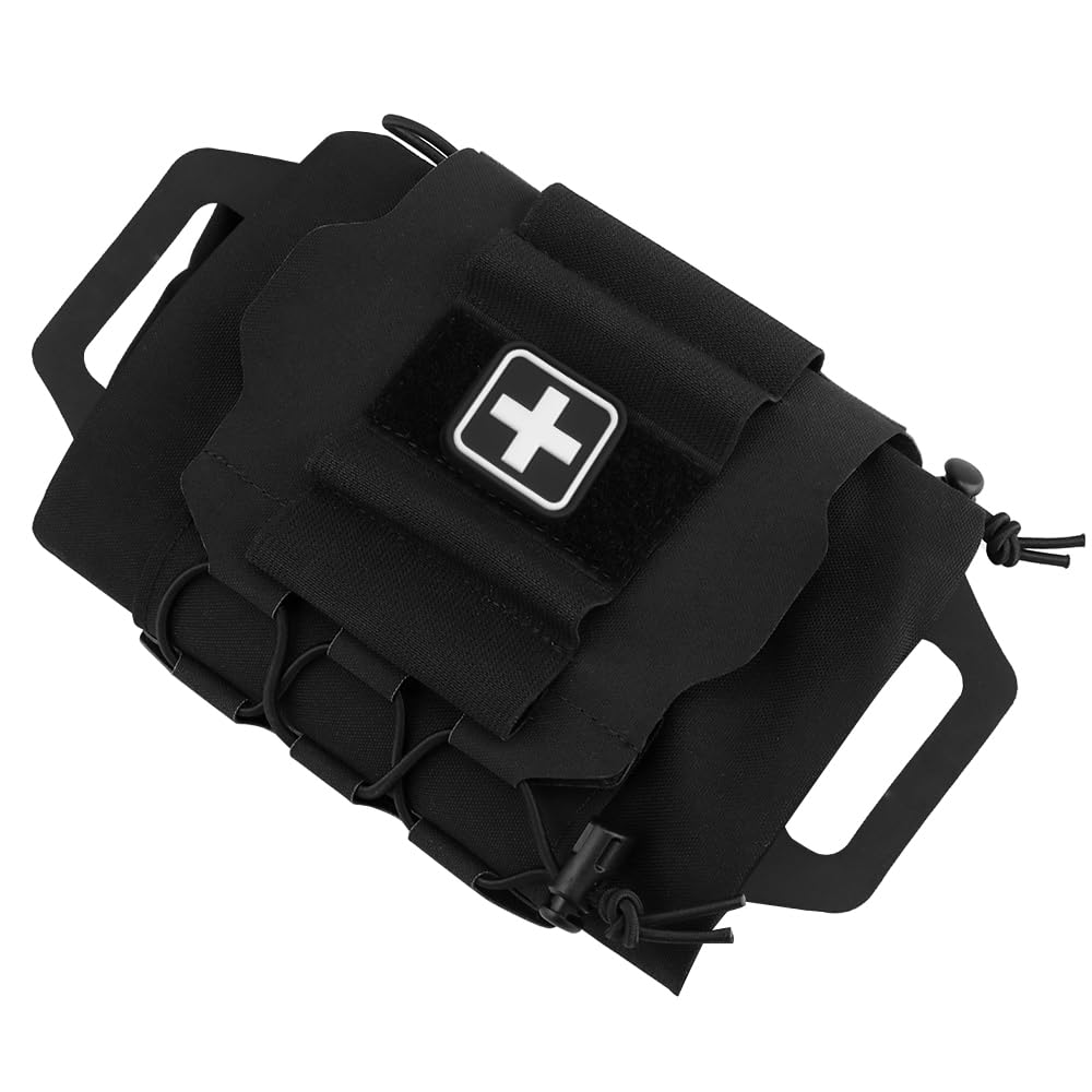 Pochette Tactique Militaire Molle Ceinture de Premiers Soins Rapide Pochette de Survie Système en Deux Parties Porte-médicaments en Rouleau Sac à poignée en hypalon