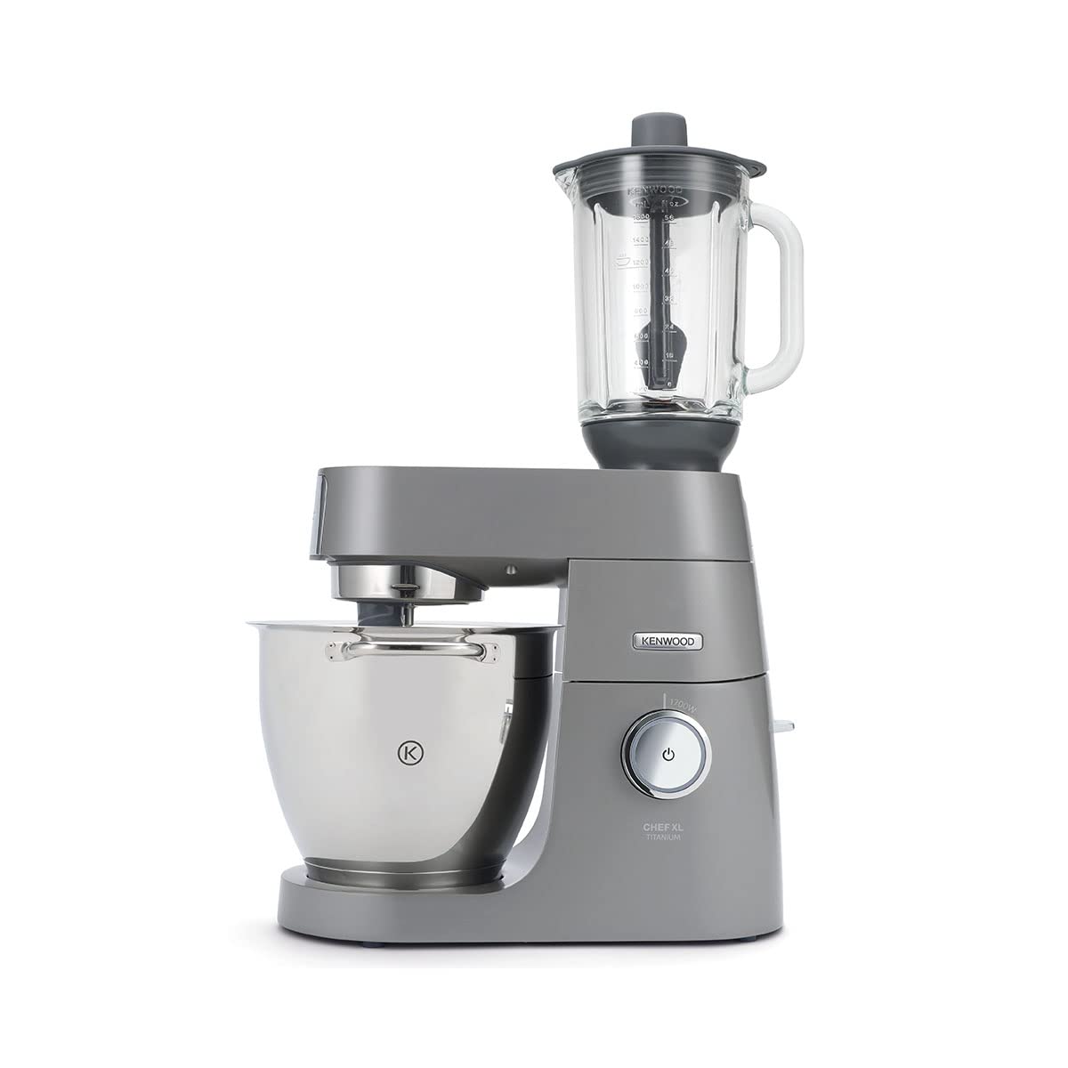 Kenwood KAH359GL Cuenco licuador Vidrio 1,8 L, Gris, Transparente
