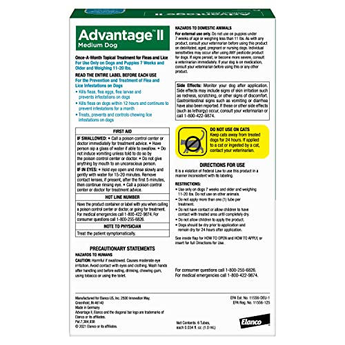 Advantage Ii Medium Dog Vetrecommended Flea Treatment  Prevention | Dogs 1120 Lbs | 6month Supply  Cucciolini Doodles Advantage ii medium dog vet recommended flea treatment  prevention | dogs 11 20 lbs | 6 month supply   cucciolini doodles