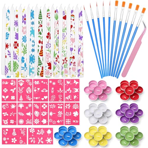 MTLEE 123 Pcs DIY Candle Painting Kit for Crafts Making Birthday Favors