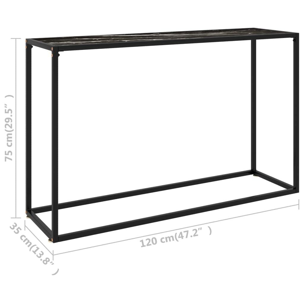 Coffee Table,Mesa Cafe,roygbiv Coffee Table,Mesa Consola Vidrio Templado Negro 120x35x75 cmAdecuado para salón, Dormitorio, balcón