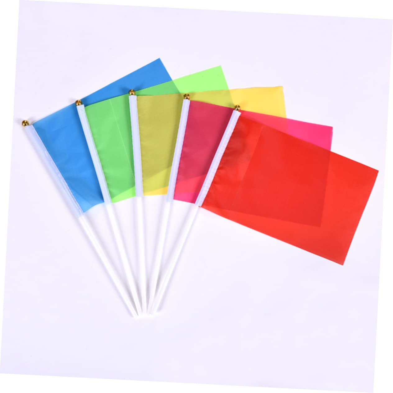 100piezas Banderines Cuadrados De Mano Rojos Mini Banderas Para Fiestas Celebraciones Bandera Ondeante Color Sólido
