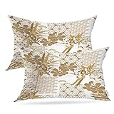 Batmerry Fundas de almohada decorativas con estampado digital floral japonés,8 cm