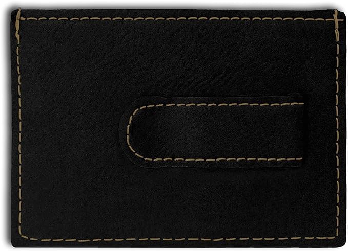 LaserGram MCW Money Clip Wallet, Triceratops Dinosaur, Personalized Engraving Included (Black with Gold)3