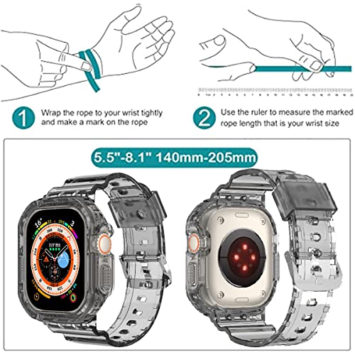 VeveXiao Case with Band Compatible with Apple Watch Ultra 49mm band with Case , Bumper Case Rugged Protective Case with Strap Bands for iWatch Ultra 49mm Mens Womens Strap (black, 49MM) - Image 3