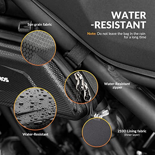 ROCKBROS Motorcycle Bag Frame Bag Motorcycle Water-Repellent Tool Bag 1.5L Black, Compatible with Most Motorcycles - Image 4