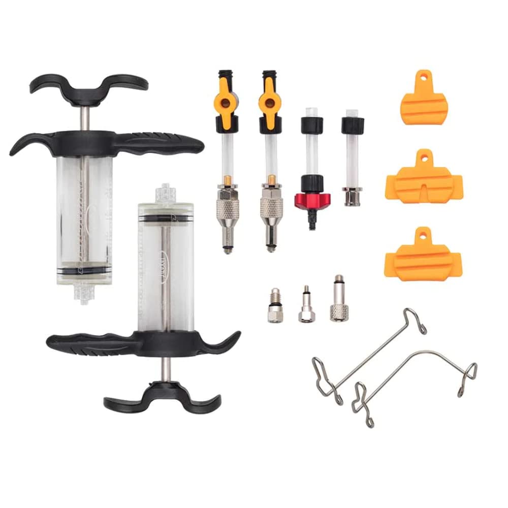 Jagwire - Kit di spurgo Freni a Disco Elite Coppia Adattatore Universale | valvola 1/4 di Giro | Opzioni DOT o Olio Minerale