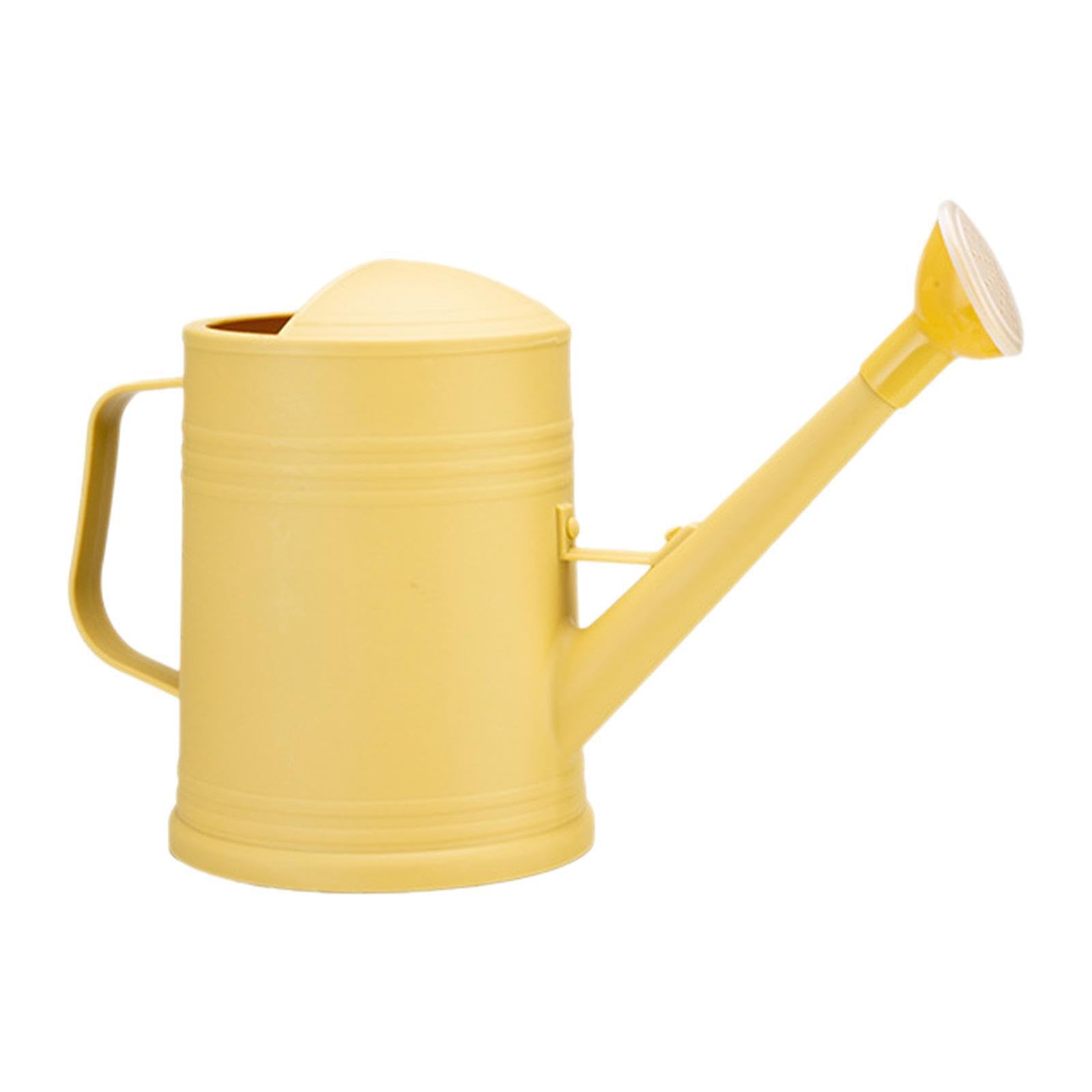 Amslsiu Yellow 2L Watering Can Long Mouth Indoor Watering Tool Lightweight Efficient With Removable Sprinkler Head For Gardening Needs Flower Can With Sprinkler Head, 14X18cm