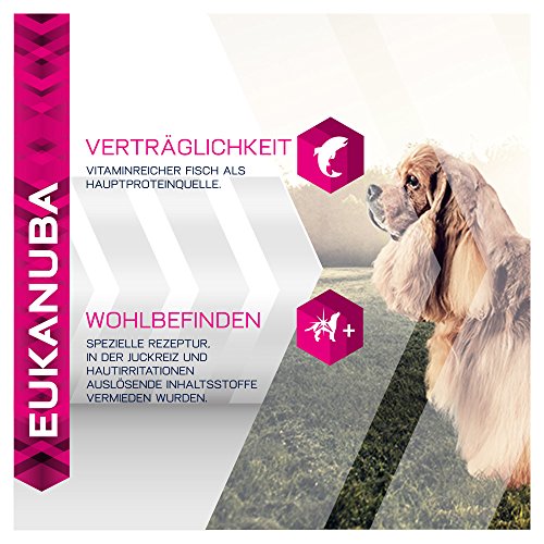Eukanuba Daily Care, Hundefutter für Hunde mit sensibler Haut, Trockenfutter mit Fisch und Huhn (1 x 2,3 kg)