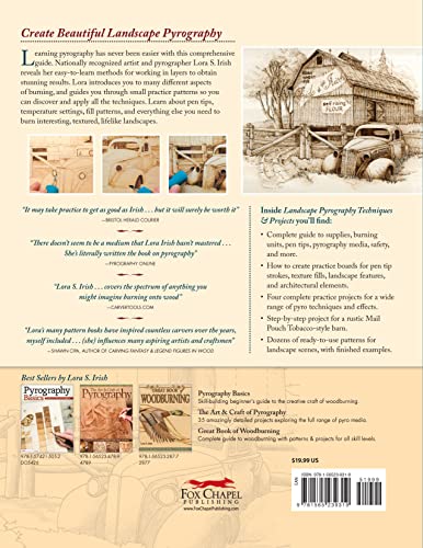 Landscape Pyrography Techniques & Projects: A Beginner's Guide to Burning by Layer for Beautiful Results (Fox Chapel Publishing) Woodburning Textured, Lifelike Scenes in Layers, with Lora S. Irish - Image 2