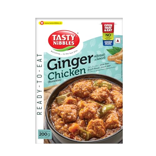 Image of Tasty Nibbles Ready to Eat Ginger Chicken 200g [Pack of 1]| Open Heat & Eat | Non-Vegetarian | No Added Preservatives | Japanese Retort Technology
