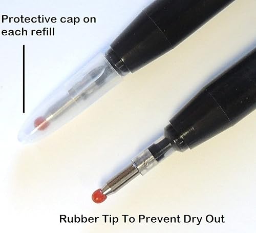 Miniatura 2 de 6 - Ion Gel Ink Refill [Bulk Packing] Compatible With Cross Roadster, Vice, Penatia Gelicious, and Matrix Pens, 3 Black & 3 Blue, Smooth Flow Ink