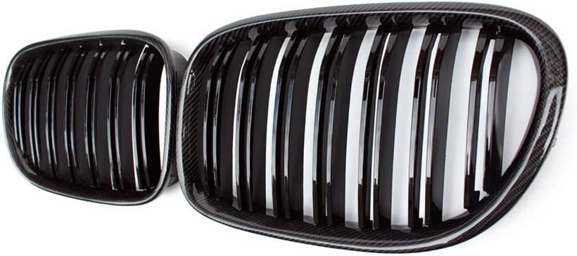 For BMW 7 Series F01 F02 730LI 740L 2009-2015 Carbon Fiber Grill Gloss Black Grille (Dual Line)