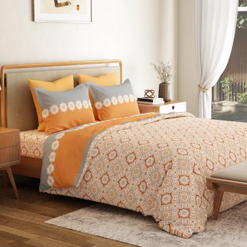 Image of Mytrident Bedsheet for Double Bed Queen Size |90 Inches x 100 Inches | Meadow Brown