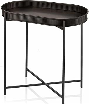 Standl  Oval Tepsili Sehpa Siyah