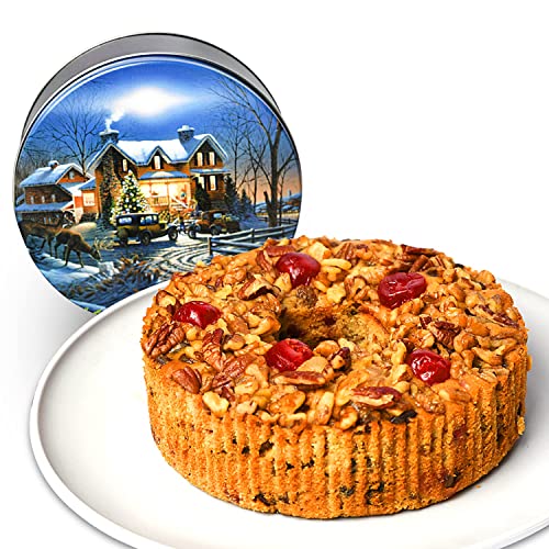 2Lb Gourmet Fruit Cake Mix Candied Fruit With Festive Cake Tin – Delicious British Food & English Holiday Cakes For Delivery Direct To Your Door – Moist Fruitcake Perfect For Christmas Gifts – By Crave Island #TOP12