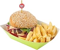 Vista 44 de Bio Tek Botes de papel de 4 onzas, 400 bandejas desechables #25 para alimentos, forro de polietileno, canastas de alimentos de papel turquesa