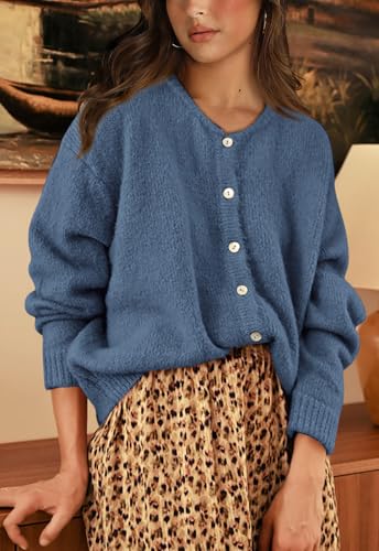 Image of PRETTYGARDEN Long Sleeve Crewneck Button Down Womens Sweaters Fall Open Front Chunky Cardigan Sweaters for Women 2026