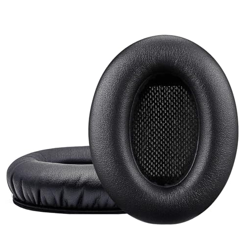 Bose ボーズ ヘッドホン対応 交換用イヤーパッド (イヤークッション) ヘッドホンカバー QuietComfort QC15 QC2 Around-Ear AE2 AE2i SoundLink AE AE2w 対応 高密度メモリーフォーム ソフトプロテインレザー 音漏れ防止 – ブラック (Black)のサムネイル