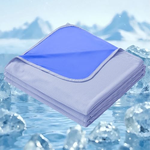 Image of COOVA Cooling Blanket for Hot Sleepers,Lightweight Summer Cold Thin Blanket for Night Sweats and Hot Flashes,Breathable Soft Blanket for Bed Couch Sofa,(Navy Blue,50x60 inches)