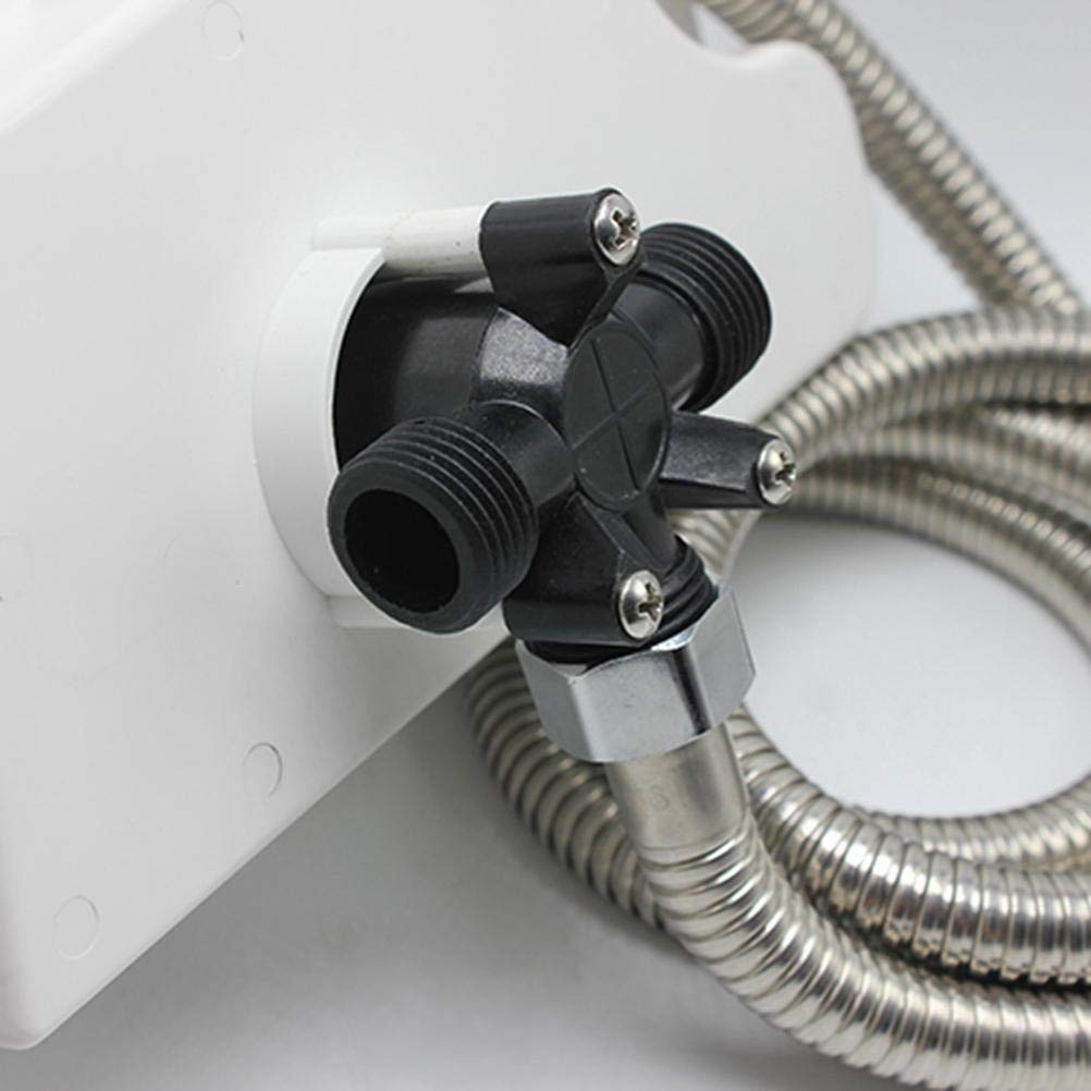 Ausla Kit de Caja de Ducha para Exteriores RV con Válvula de Grifo, Vara para Manguera, Fácil Instalación para Autocaravana, Barco Marino (Black)
