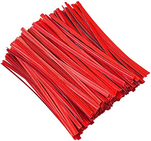 Tangyinrd 1000 Pcs 5" Red Twist Ties, Plant Ties Cable Ties Reusable Bread Ties for Party Cello Candy Coffee Treat Bags Cake Pops image 5