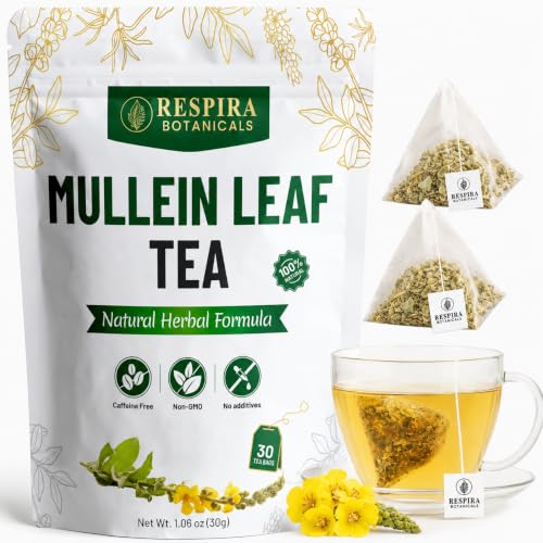 Mullein Leaf Tea Bags - Lungs Cleanse and Respiratory Support 30ct