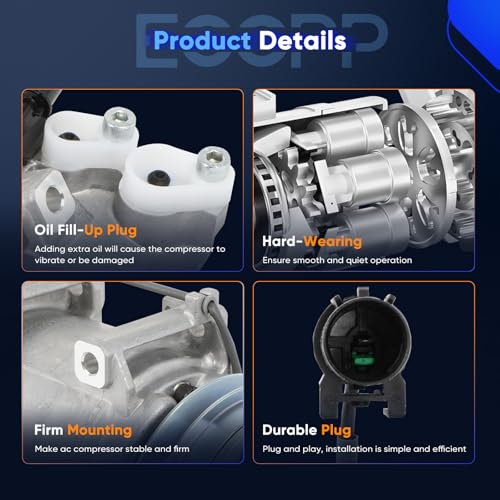 Image of ECCPP AC Compressor Fit for Mitsubishi L200 2.4L 2.5L 2008-2015 | Fast Cooling AC Compressor with Clutch