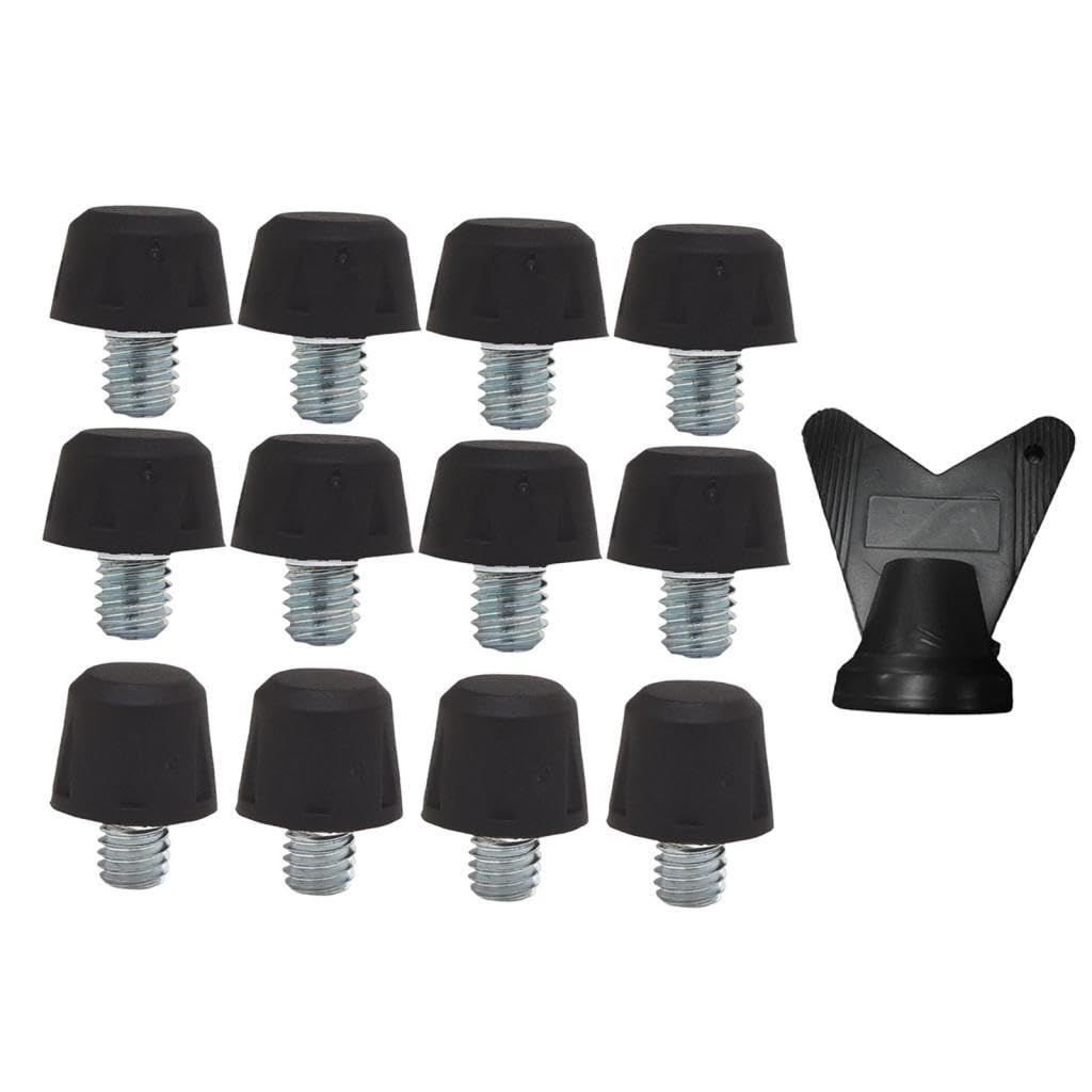 12 tacchetti per scarpe da calcio, per allenamento e competizioni, colore nero, 8 mm e 11 mm