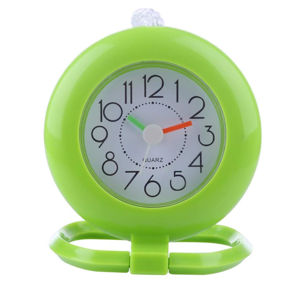 Inzopo Bathroom Shower Wall Clock Slate Hanging Clock with Ring Towel Hook, Water Proof, Silently, To Hang or Stand - Green Green