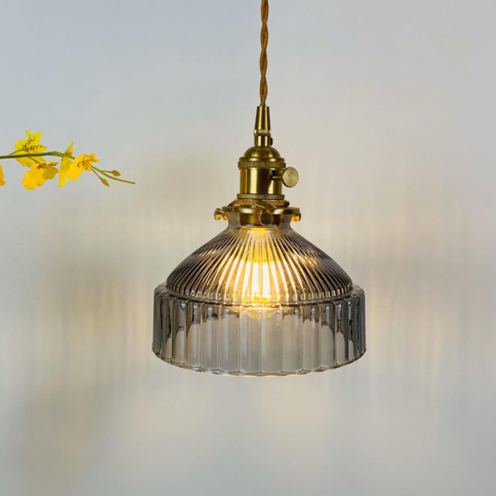 HAIDU Portalámparas De Metal Pantalla De Lámpara De Araña De Vidrio, Lámpara Colgante De Estilo Moderno Simple, Lámpara Colgante De Una Sola Cabeza con Tornillo E27, Lámparas De Techo para Estudio De