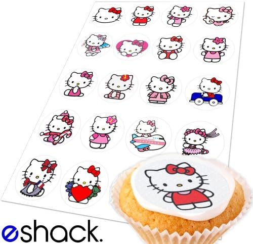 Cakeshop 20 x Hello Kitty Edible Cake Toppers
