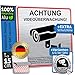 Produktbild SCHILDERBOXX® Schild Videoüberwachung DSGVO [15x15cm, 100% Alu, 3M Tape] - Aufkleber Videoüberwacht Privatgrundstück, Kameraüberwachung Grundstück Video Überwacht, Achtung Kamera Überwachung