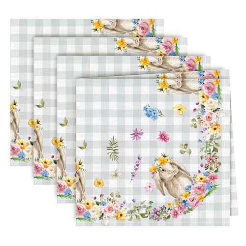 Servilletas de Tela FYSUIMU con Diseño de Conejo, Pack x4 miniatura 1