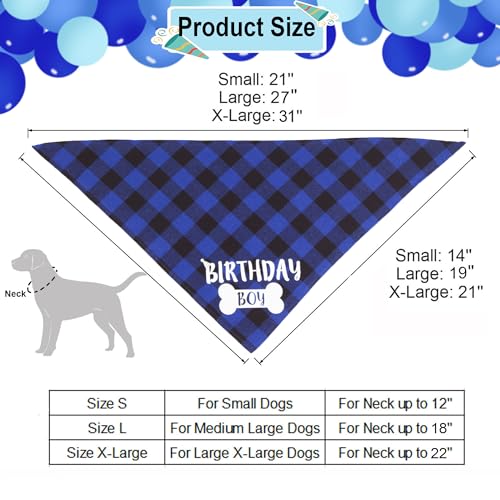 ADOGGYGO Dog Birthday Party Supplies, Boy Dog Birthday Hat with Numbers, Plaid Birthday Dog Bandana and Blingbling Dog Bow Set for Large and Extra Large Dogs Pets (X-Large) ADOGGYGO Dog Birthday Party Supplies, Boy Dog Birthday Hat with Numbers, Plaid Birthday Dog Bandana and Blingbling Dog Bow Set for Large and Extra Large Dogs Pets (X-Large)