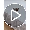 Striped Tufted Bed Skirt King Size, Ruffled Bed Skirt with Split Corners, King Bed Skirt 14 Inch Drop, Striped Boho King Size Bed Skirts White for Ruffled Bed Skirt, Bed Skirt King Size